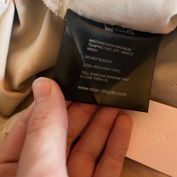 Small Eitan Broude The Plumber Pants: Creme - Picture 5 of 6